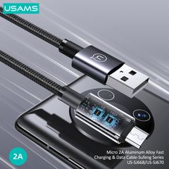 Cáp sạc nhanh USAMS SJ668 Micro 2A Aluminum Alloy Sufeng Series