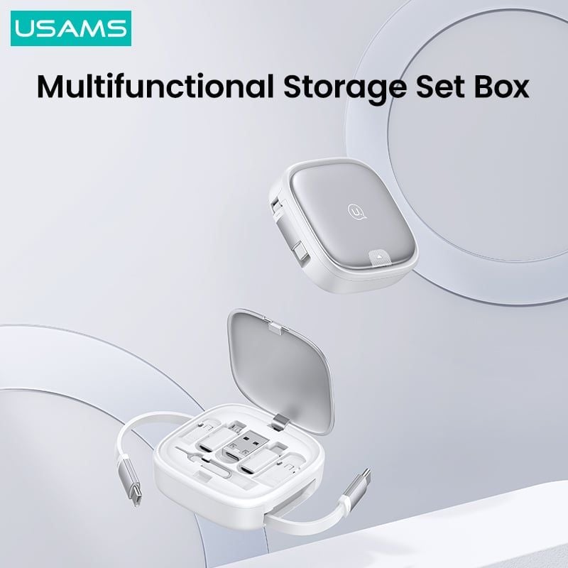 Cáp Sạc Dây Rút Đa Năng USAMS SJ650 U87 60W (Tích Hợp Bộ Đầu chuyển )