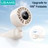 Quạt Cầm Tay USAMS ZB352 3W (Intelligent Digital Display, 1200mAh, 5-gear of Wind, 105° Foldable, 10398RPM)