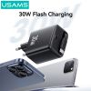 Bộ Sạc Nhanh Kèm Cáp Sạc Dây Rút USAMS CC241 30W Type-C Charger GaN PD3.0+QC3.0
