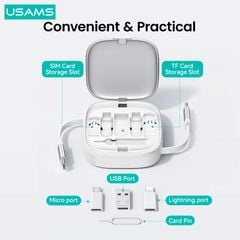 Cáp Sạc Dây Rút Đa Năng USAMS SJ650 U87 60W (Tích Hợp Bộ Đầu chuyển )