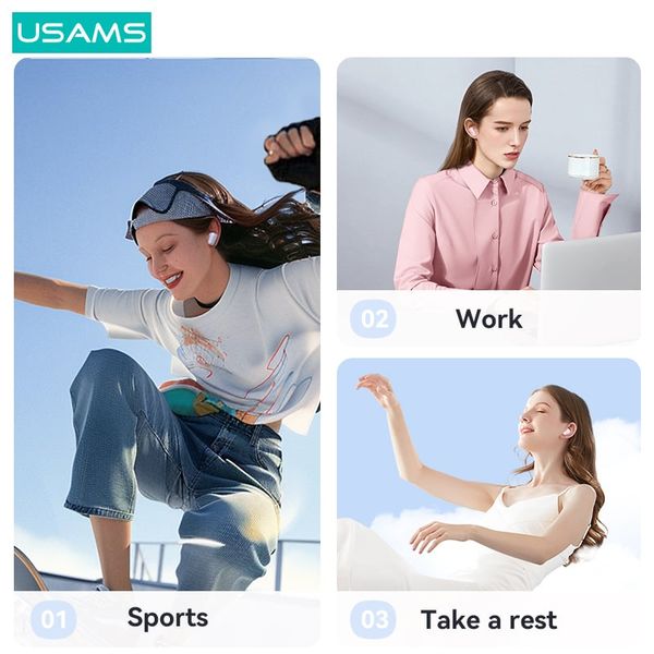 Tai Nghe Không Dây TWS USAMS TD22 (Bluetooth v5.3, Stereo Sound, 5H)