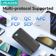 Pin Dự Phòng Tích Hợp Cáp Dây Rút Lightning USAMS CD225 10000mAh 20W (LED Display)