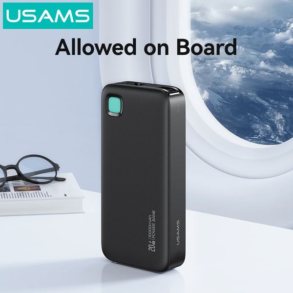 Pin Dự Phòng Tích Hợp Cáp Dây Rút Lightning USAMS CD225 10000mAh 20W (LED Display)