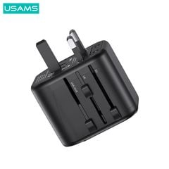 Bộ Sạc Du Lịch USAMS CC173 T55 12W Dual USB-A Universal Travel Charger (US/UK/EU/CN Plug)