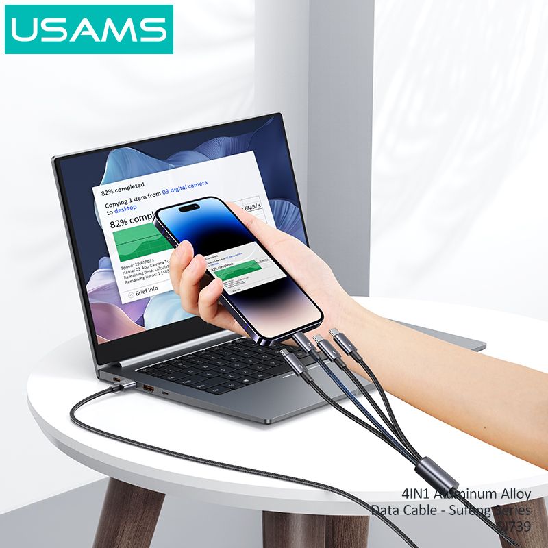 Cáp sạc đa năng USAMS SJ739 4In1 15W Aluminum Alloy Sufeng Series