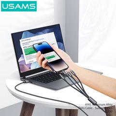 Cáp sạc đa năng USAMS SJ739 4In1 15W Aluminum Alloy Sufeng Series