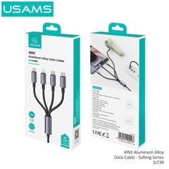 Cáp sạc đa năng USAMS SJ739 4In1 15W Aluminum Alloy Sufeng Series