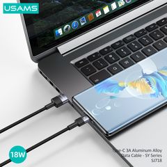Cáp sạc nhanh USAMS SJ718 Type-C 3A Aluminum Alloy SY Series