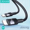 Cáp sạc nhanh USAMS SJ729 30W Type-C To Lightning Aluminum Alloy SY Series