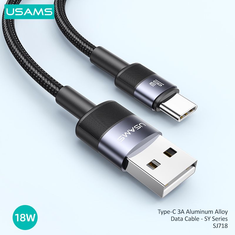 Cáp sạc nhanh USAMS SJ718 Type-C 3A Aluminum Alloy SY Series
