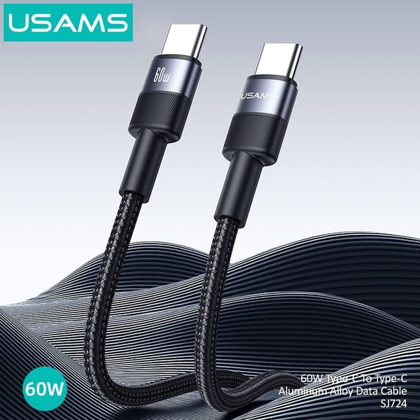 Cáp sạc nhanh USAMS SJ724 60W Type-C To Type-C Aluminum Alloy SY Series