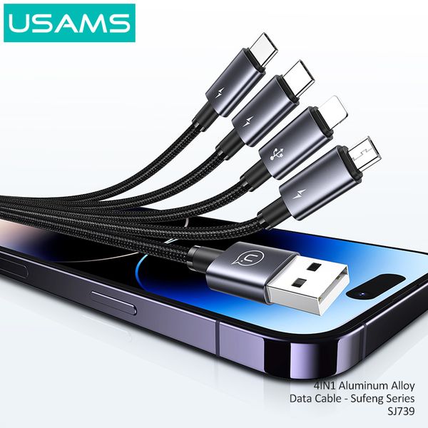 Cáp sạc đa năng USAMS SJ739 4In1 15W Aluminum Alloy Sufeng Series