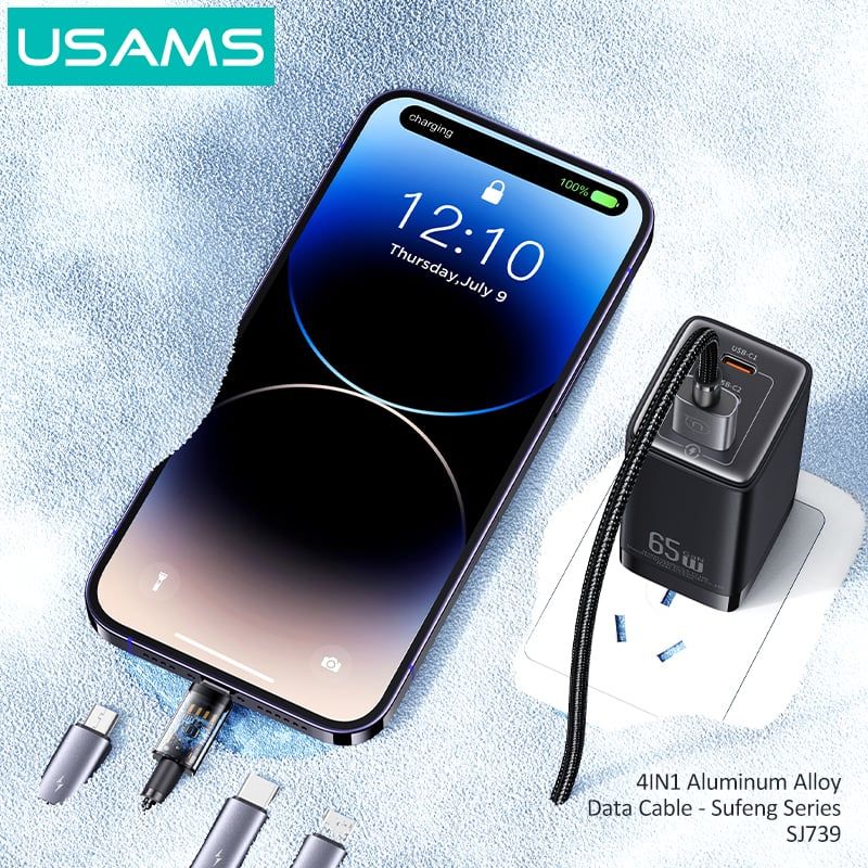 Cáp sạc đa năng USAMS SJ739 4In1 15W Aluminum Alloy Sufeng Series
