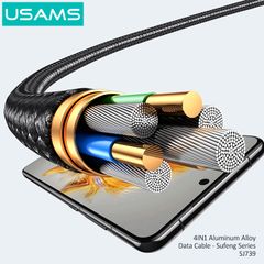 Cáp sạc đa năng USAMS SJ739 4In1 15W Aluminum Alloy Sufeng Series