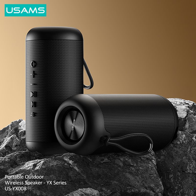 Loa Bluetooth Di Động USAMS YX008 10W (Bluetooth v5.0, 1800mAh, 360° Surround Stereo, IPX6)