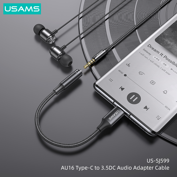 Đầu chuyển Type-C to Audio 3.5mm USAMS AU16