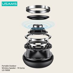 Loa Bluetooth Di Động USAMS YX008 10W (Bluetooth v5.0, 1800mAh, 360° Surround Stereo, IPX6)