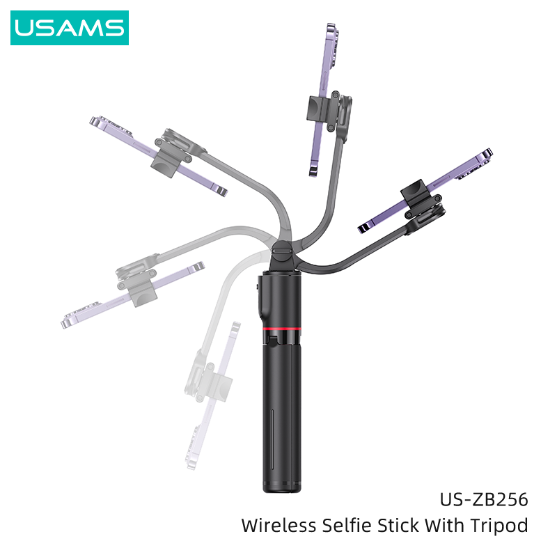 Gậy Selfie Tripod có Remote điều khiển USAMS ZB256 Wireless Selfie Stick With Tripod (Max Length: 1.13m)