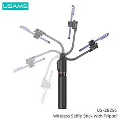 Gậy Selfie Tripod có Remote điều khiển USAMS ZB256 Wireless Selfie Stick With Tripod (Max Length: 1.13m)