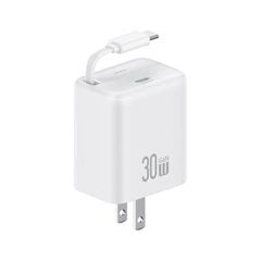 Bộ Sạc Nhanh Kèm Cáp Sạc Dây Rút USAMS CC241 30W Type-C Charger GaN PD3.0+QC3.0