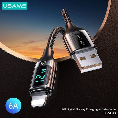 Cáp sạc nhanh USAMS SJ543 U78 Lightning Digital Display Charging & Data Cable