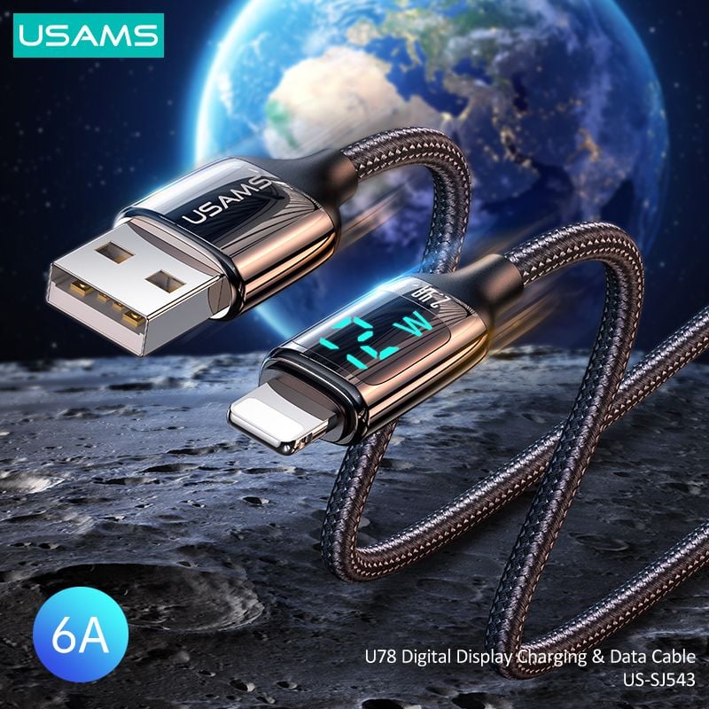 Cáp sạc nhanh USAMS SJ543 U78 Lightning Digital Display Charging & Data Cable