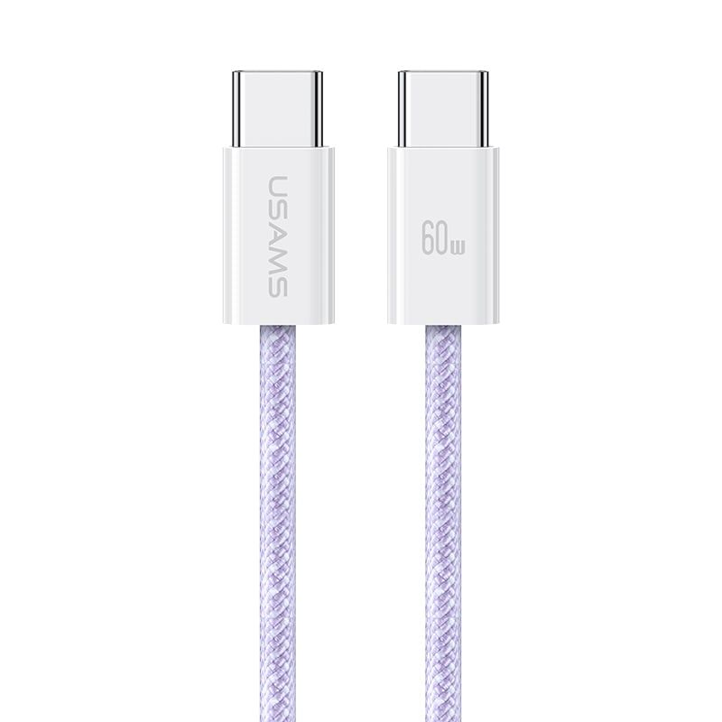 Cáp sạc nhanh USAMS SJ656 U86 PD60W Type-C To Type-C Rainbow Braided