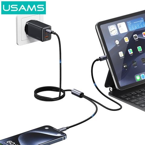 Cáp sạc đa năng USAMS SJ740 72W 2In1 Aluminum Alloy Sufeng Series