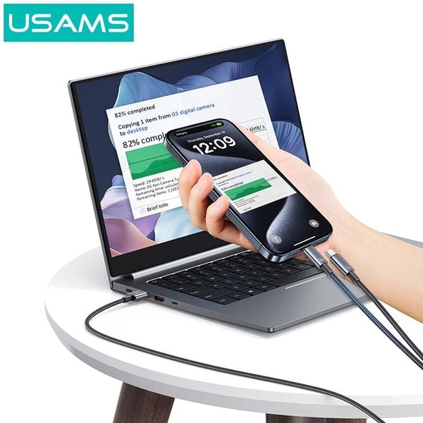 Cáp sạc đa năng USAMS SJ740 72W 2In1 Aluminum Alloy Sufeng Series