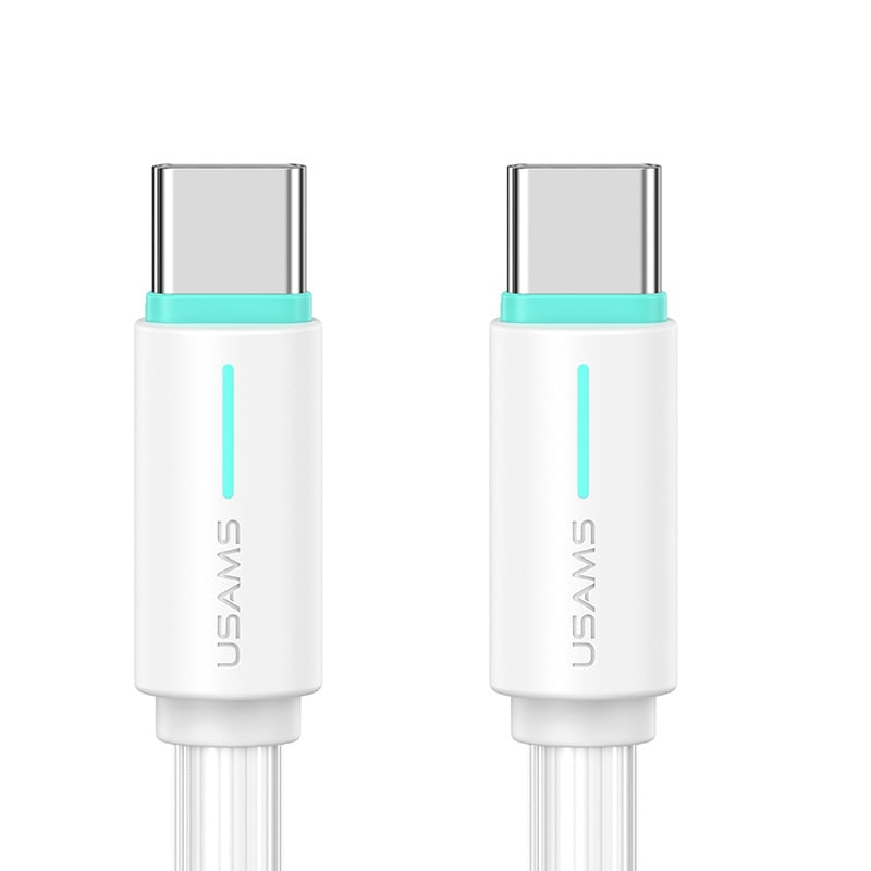 Cáp sạc USAMS SJ734 60W Type-C To Type-C Bicolor Charging & Data Cable --YU Series 1m White ( SJ734USB02 )