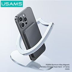 Pin Sạc Dự Phòng Không Dây Siêu Mỏng USAMS CD231 5000mAh 20W (15W Wireless Charging)
