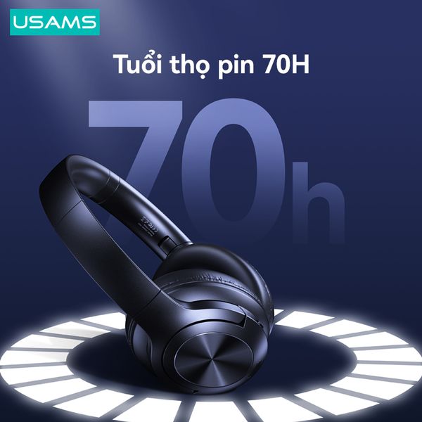 Tai Nghe Chụp Tai USAMS YH21 (Bluetooth v5.3, 500mAh, 70hrs, SNR ≥80dB, 3D Surround Sound)