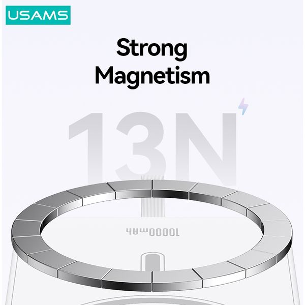 Pin Dự Phòng Không Dây USAMS CD219 10000mAh 20W (15W Wireless Charging, With Type-C Cable & Bracket)