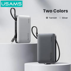 Pin Dự Phòng USAMS CD228 10000mAh 20W (Digital Display, Kèm Cáp Type-C + Lightning)