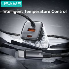 Củ Sạc Nhanh 2C+1A GaN USAMS CC273 65W (With Type-C Built-in cable)