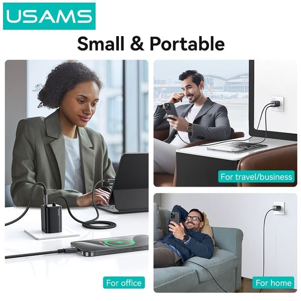 Củ Sạc Nhanh GaN USAMS CC271 30W (With Type-C Built-in cable)