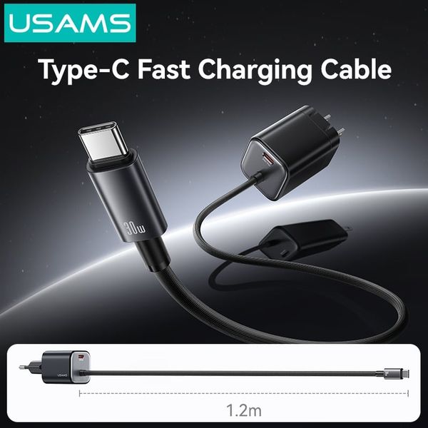 Củ Sạc Nhanh GaN USAMS CC271 30W (With Type-C Built-in cable)