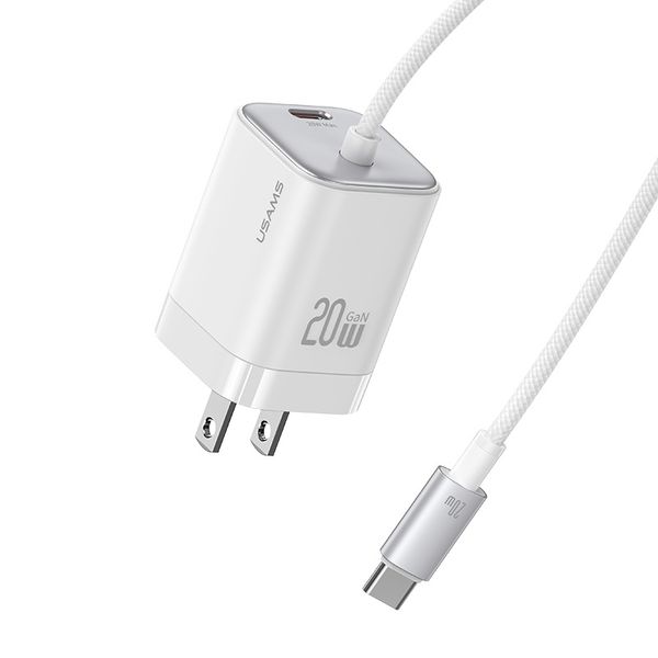 Củ Sạc Nhanh GaN USAMS CC261 20W (With Type-C Built-in cable)
