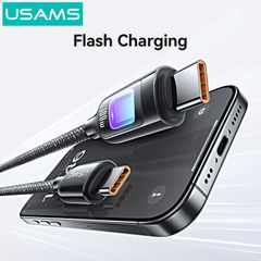 Cáp Sạc Nhanh C to C USAMS SJ750 100W (480Mbps, Colorful LED Light)