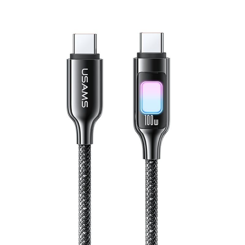 Cáp Sạc Nhanh C to C USAMS SJ750 100W (480Mbps, Colorful LED Light)