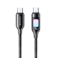 Cáp Sạc Nhanh C to C USAMS SJ750 100W (480Mbps, Colorful LED Light)