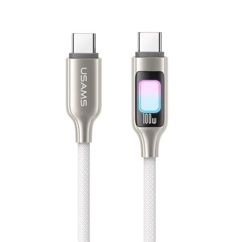 Cáp Sạc Nhanh C to C USAMS SJ750 100W (480Mbps, Colorful LED Light)