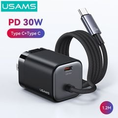 Củ Sạc Nhanh GaN USAMS CC271 30W (With Type-C Built-in cable)