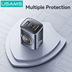 Củ Sạc Nhanh Đa Năng C+A GaN USAMS CC293 T67 20W (With iWatch Charger)