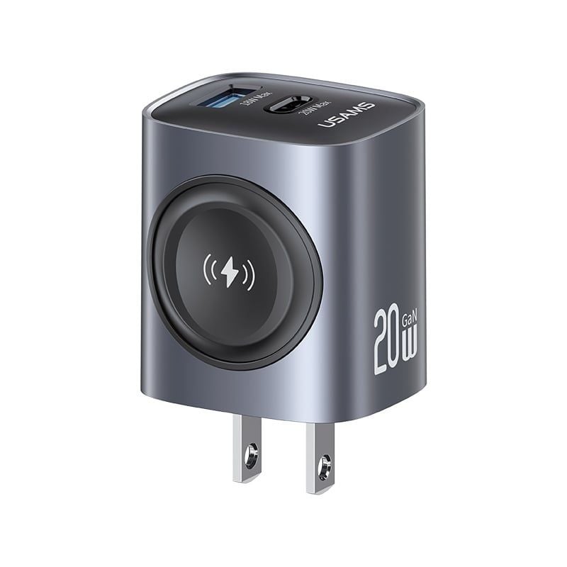 Củ Sạc Nhanh Đa Năng C+A GaN USAMS CC293 T67 20W (With iWatch Charger)