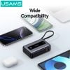 Pin Dự Phòng USAMS CD243 20000mAh 65W (Digital Display, 3-Port, With Built-in Type-C Cable, 3C Certification)