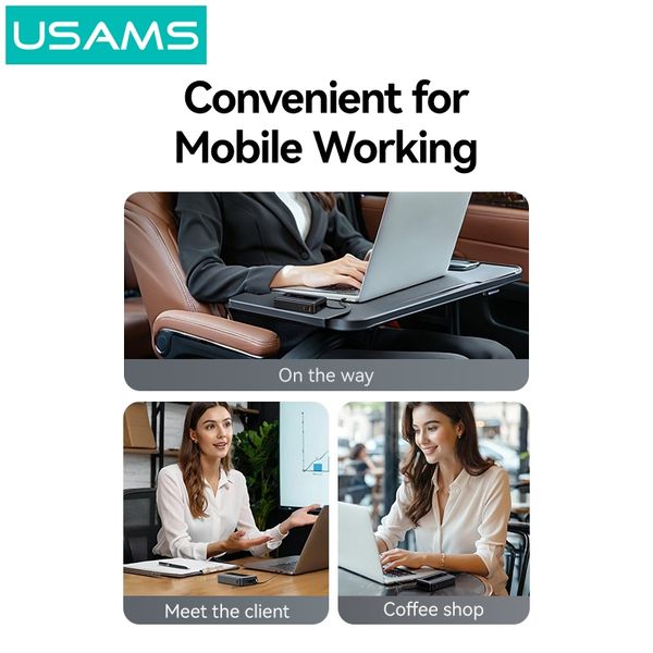 Pin Dự Phòng USAMS CD243 20000mAh 65W (Digital Display, 3-Port, With Built-in Type-C Cable, 3C Certification)