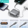 Pin Dự Phòng USAMS CD240 10000mAh 20W (Digital Display, With Dual Built-in C+Lightning Cable, 3C Certification)