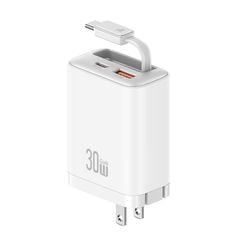 Củ Sạc Nhanh 2C+1A GaN USAMS CC297 30W (With Type-C Rectangle Built-in cable)